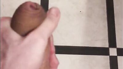 Gifted bud is playing with his massive cock by the mirror