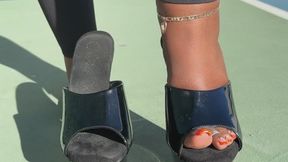 Wearing pleasers for tennis warm up