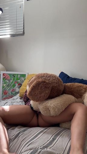 Littlelaine's Big Boobs Bounce as She Cums Hard on a Pillow