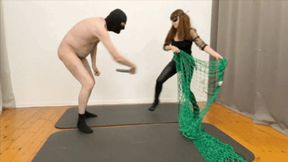 Cosplay, Latex, playfight, whipping, chestsitting, CBT, bootworship, high heels - 1089 Lea Pur is catwoman split screen 720p