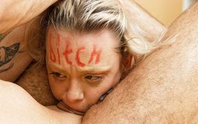 Skinny Bitch Gets Extreme Rough Face Fucked