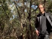 Hot Guy exposes himself outside