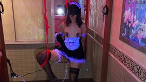 miandsao - sm play with a masochistic maid cosplay married woman with a rope. continuous organ with electric play and vibrator -