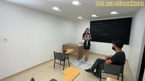 strict school principal fucks tight teacher anal - raw bareback and internal finishes