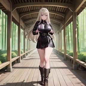 Blonde Valkyrie's Undressing Moment, That Great-slit Black Uniform Is Insane!
