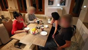 Extreme Public Encounter: Intense Pleasure Under the Table