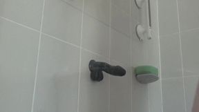 Riding a Large Black Cock Dildo 1