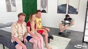 Bisexual Mmf Threesome. Hot Huge Natural Tits Milf Enjoys Bi Guys!