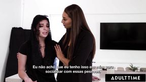 ADULT TIME - Bella Rolland Gives Up Free Use Pussy To Kira Noir At Public Wake! PORTUGUESE SUBTITLES