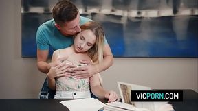 Sexy babe Mona Blue have sex with her boyfriend instead of studying for exam