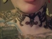 Olivia ink- split tongue tricks.big boob tatted up milf