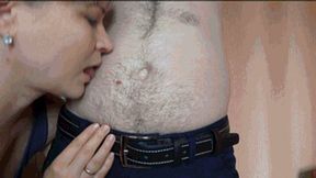 I caressed his sexy navel 5BBn