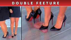 Goddess Amber & Miss Lucy - Crushing The Cum From Your Balls Under Plexiglass & Our Hot Louboutin Heels - Amber Split Cam & Lucy Split Cam (215) - Double Feeture