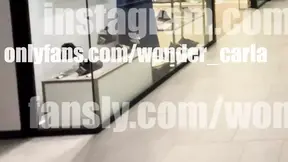 Teen girl seduces me in the fitting room for a POV blowjob