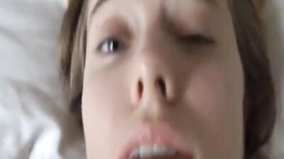 While riding a big johnson, aroused wife loves rubbing her itching clit