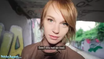 Public Porn, Redhead Ariela Donovan got fucked in a tunnel