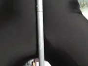 Humping a pole wearing my shiny spandex. Also more spanks :)