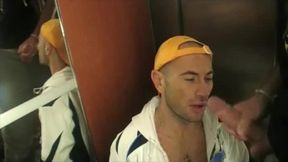 suck straigth big dick in elevator public