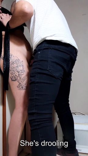 Anal Sex with Hotwife Unfaithful Wife in the Bar Pantry