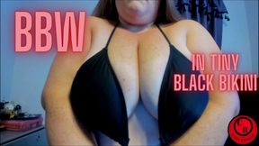 BBW In Tiny Black Bikini - CurvyRedhead - MP4 1920x1080