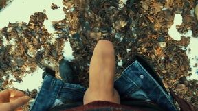 Piss with Erection and Quick After That Cumshot POV