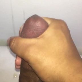 Black Cock Painting the Wall with Fresh Load of Cum