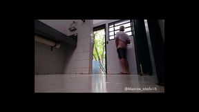 I showed myself off in the public bathroom, horny, looking for a man to fuck me.