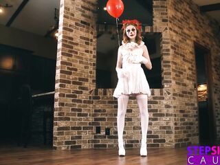 Creepy Clown Scarlet Skies Has Stepbro Screaming in Delight