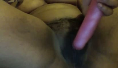 Wondrous horn-mad big racked black nympho masturbated with dildo