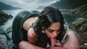 a seductive mermaid cosplayer seduced me while i was fishing... she gave me a blowjob and let me fuck her in every hole!!
