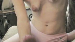 ”Tiny tits whore sucks on hard bushy meat”