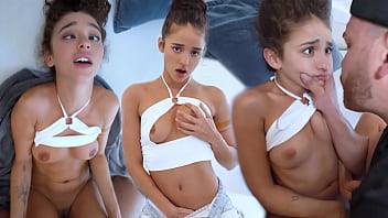 Cute Teen's Gaping Mouth Orgasm from Deep Throating