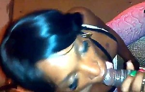 Chloe - Black Crossdresser sucking cock