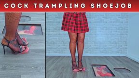 Stomping The Cum From Your Balls Under My Spikey Zara Stilettos & Fishnets (230) - Split Cam -  Cock Trampling CBT Shoejob