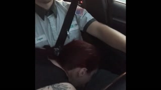 Coworker gave me a ride home in his Audi so I gobbled his cock the whole ride deepthroat road head
