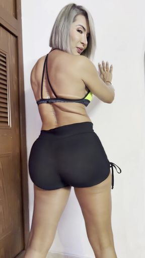 Female Onlyfans Model in Black and Yellow Bikini