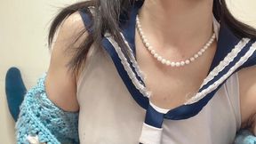 Hana Wear College Girl Cosplay for Her New Day Work