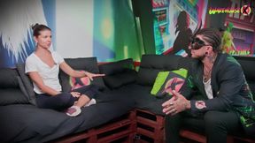 Petite pornstar Gina Gerson in wild job interview at Warehouse x