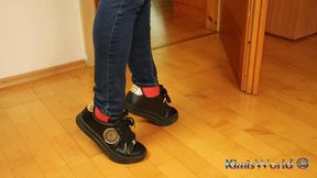 Red Stockings & Black-Gold Sneakers Shoeplay