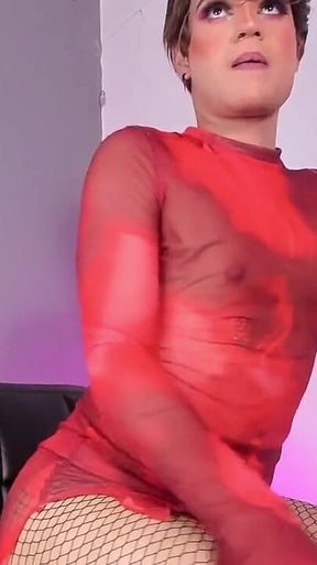 Ken Dancing Sexy for You in Red Dress, and Bouncing Her Ass