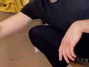 Bro's big ass gets him stuck under the bed