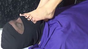 MY FOOT STOOL FOR RELAX MY FEET DURING MY LUNCH DOMME ANNY HOUSE FULL EDITION