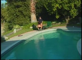 Big titted brunette gets anally slammed outdoors