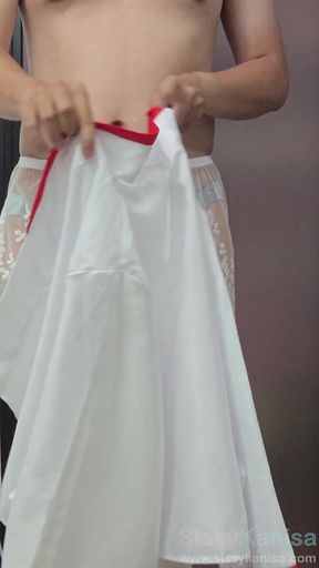 Sissy Kanisa Short Skirt Miko Cosplay Ep1: Get Dressing