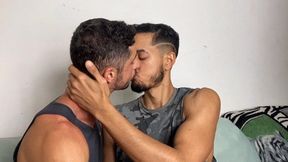 TWO NAUGHTY FRIENDS KISSING ON THE LIVING ROOM SOFA - BY LEO CARIOCA AND YURI DELREY - CLIP 1