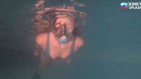 Night Swim in Latex Swimsuit & Full Face Mask - WMV