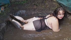 Lingerie and Naughty in the Mud