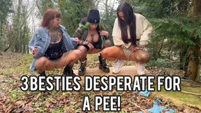 3 BESTIES DESPERATE FOR A PEE OUTDOORS!