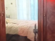 This redhead Spanish bitch does a sexy dance for her stepfather and then masturbates