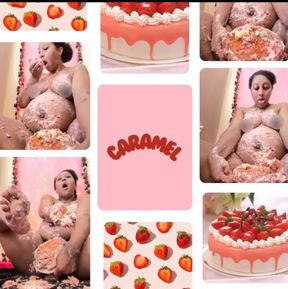 Cake Rubbing All Over Pregnant Body